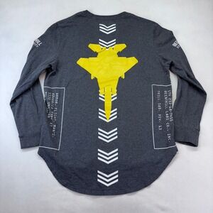 BEENTRILL Fighter Flight Armor Long Sleeve Graphic T Shirt Men's Medium Gray‎